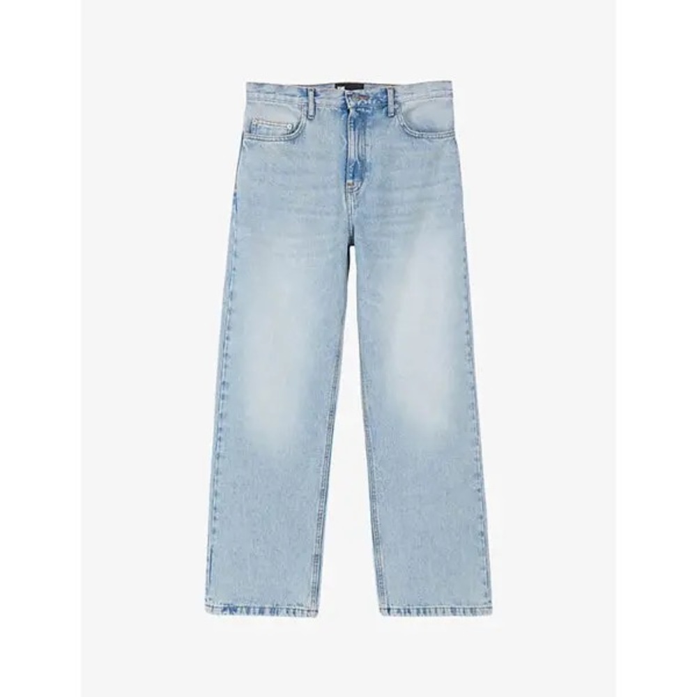 THE KOOPLES Faded-Wash Straight-Leg Mid-Rise Jeans
